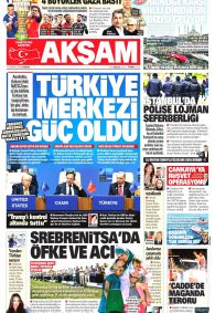 Akşam Gazetesi Gazete Manşeti